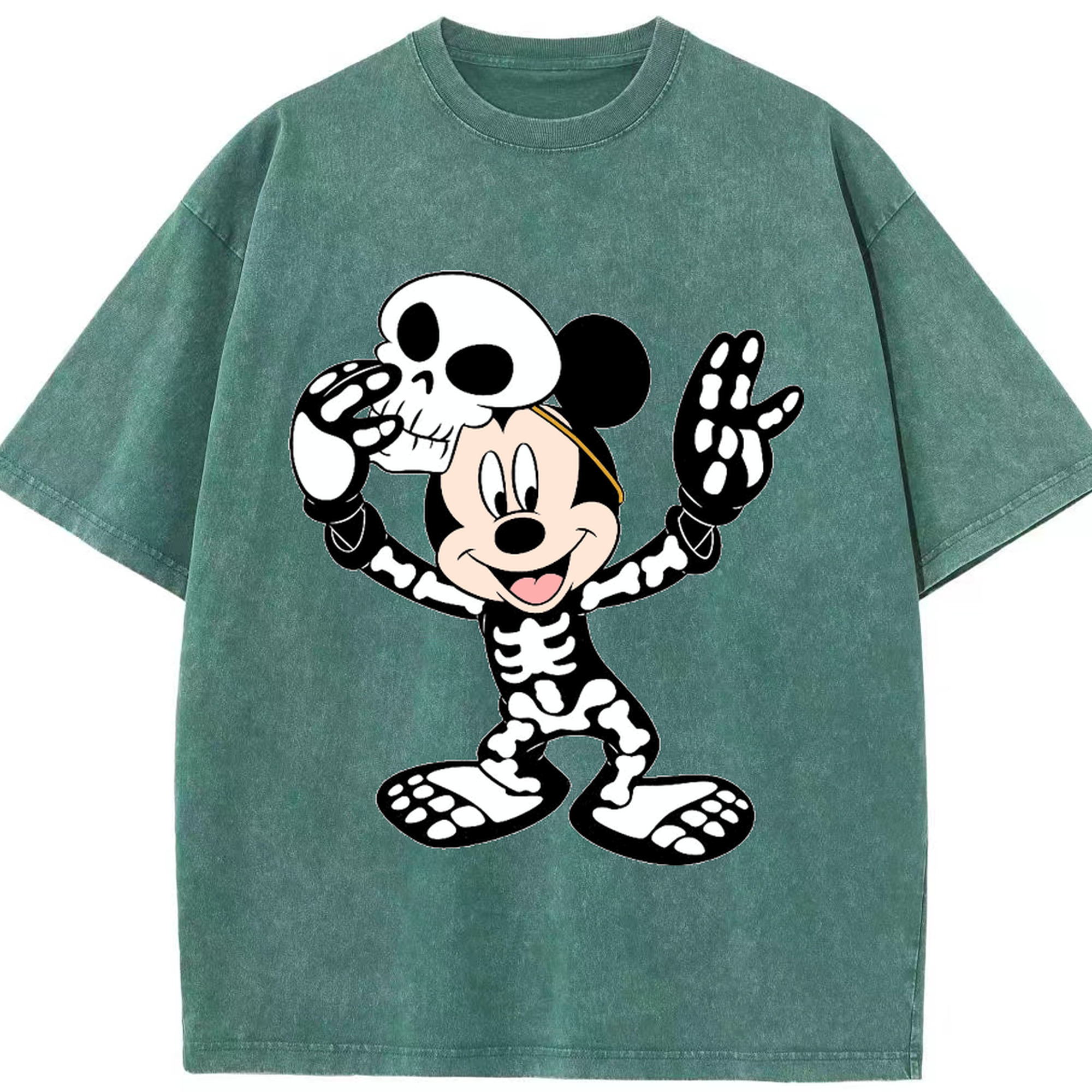 （画像用） ミッキーマウス Mickey Mouse 綿100% ヴィンテージ風 半袖Tシャツ（フロントプリント）